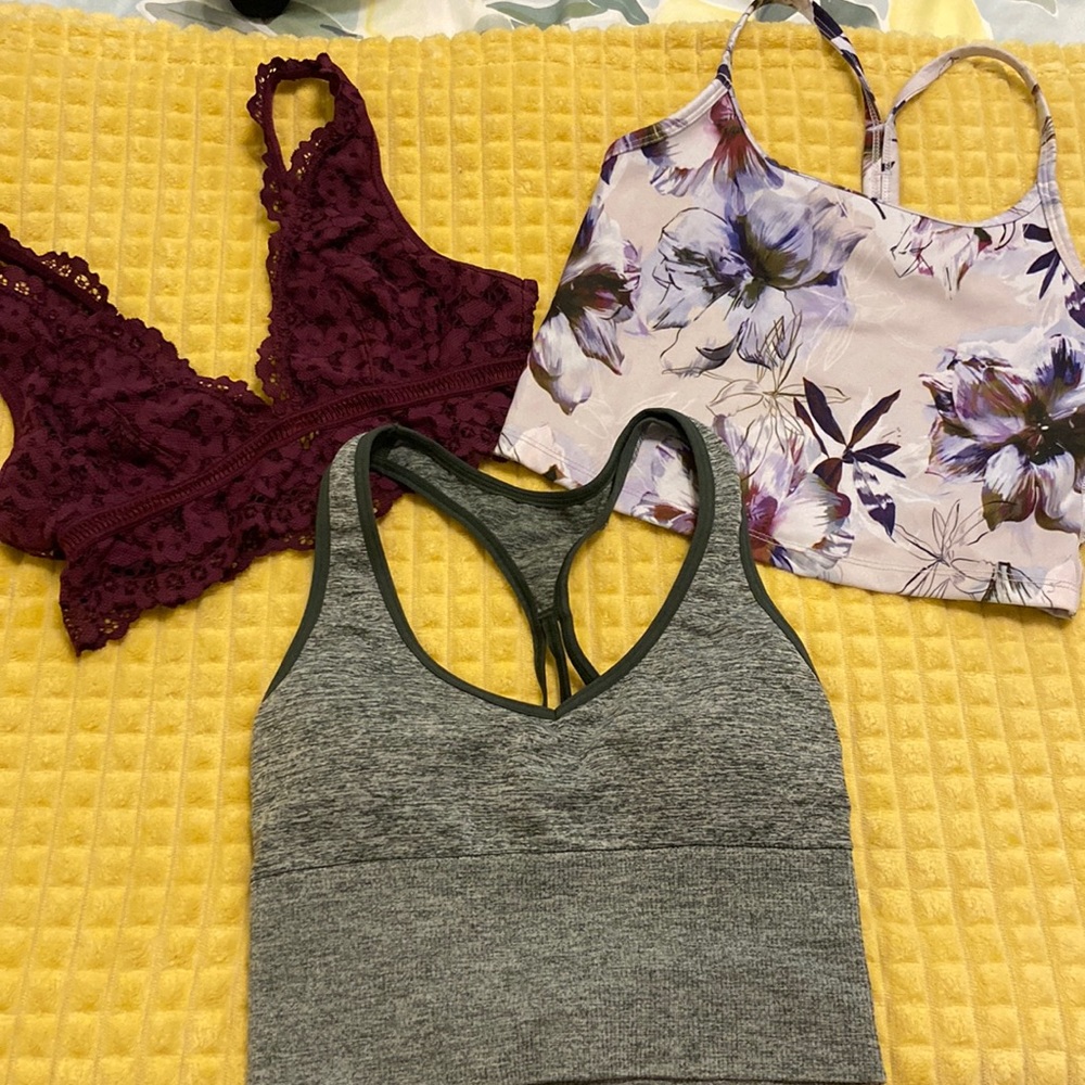Set of (3) VICTORIA'S SECRET Sports BRAS & BRALETTE ~ Size XS / X-SMALL